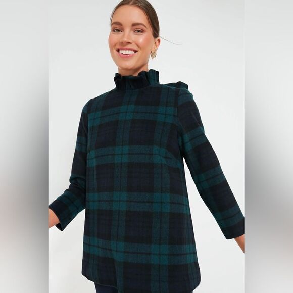Tuckernuck Blackwatch Plaid Faye Bow Blouse NWT - Picture 1 of 11